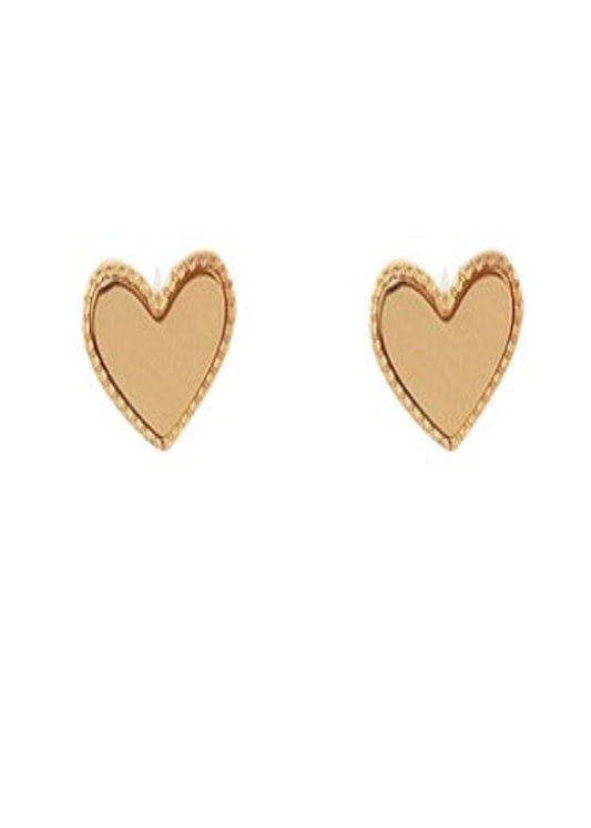 13MM HEART METAL STUD EARRINGS