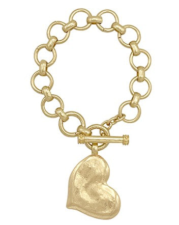 BOLD HEART TOGGLE BRACELET