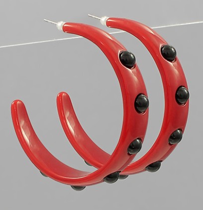 "GAME DAY" DOTTED BALL ACETATE HOOPS