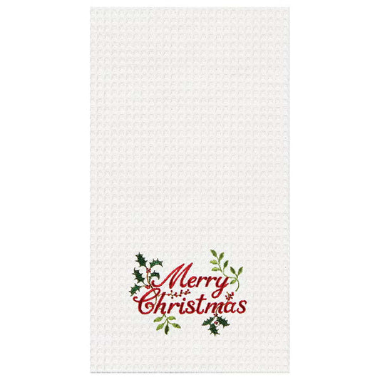 CHRISTMAS TOWEL - MERRY CHRISTMAS WITH GARLAND