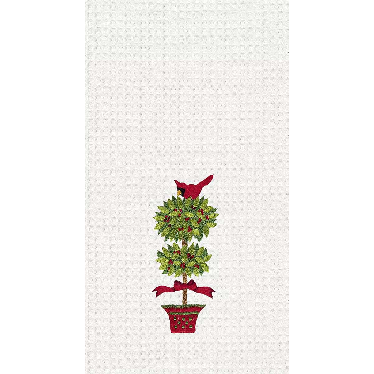 KITCHEN TOWEL - CARDINAL IN TOPIARY