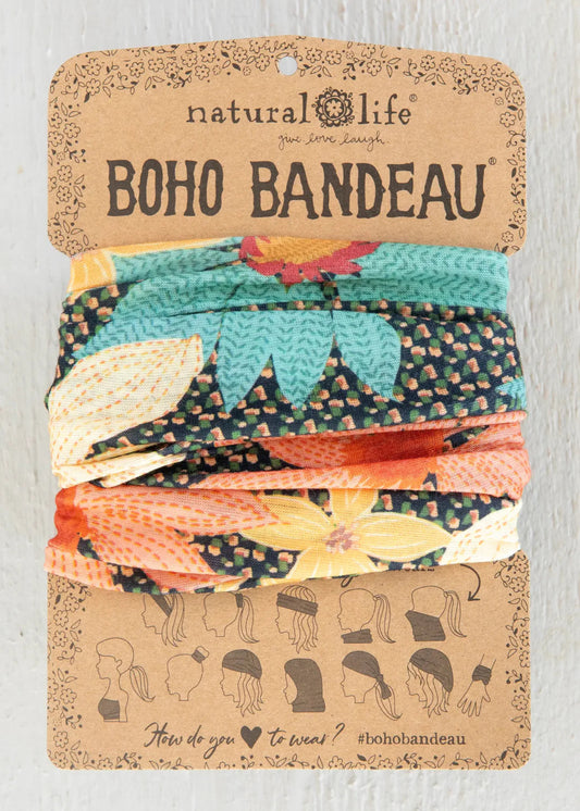 FULL BOHO BANDEAU - BLUE CORAL FLORAL
