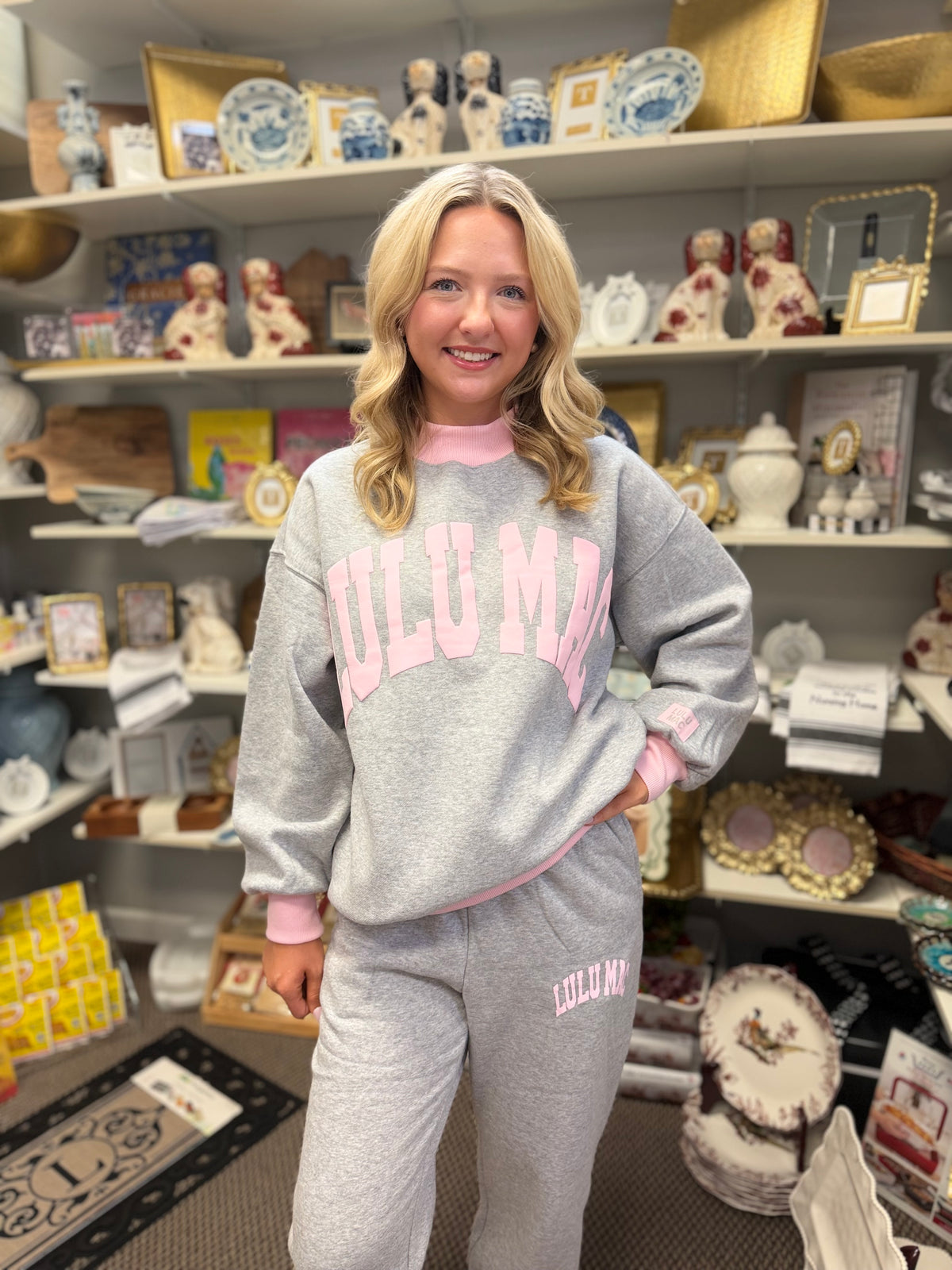 LULU MAC SWEATSHIRT - HEATHER GREY MULTI STITCH