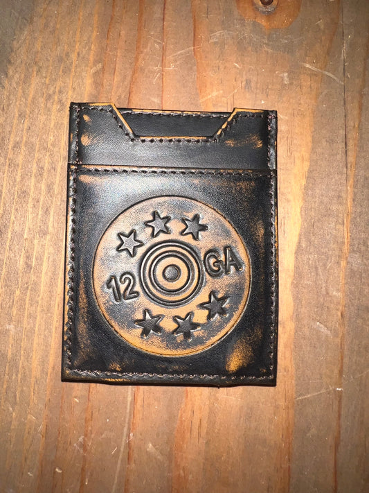 ANTIQUE BRN FRONT POCKET WALLET-SHOT SHELL