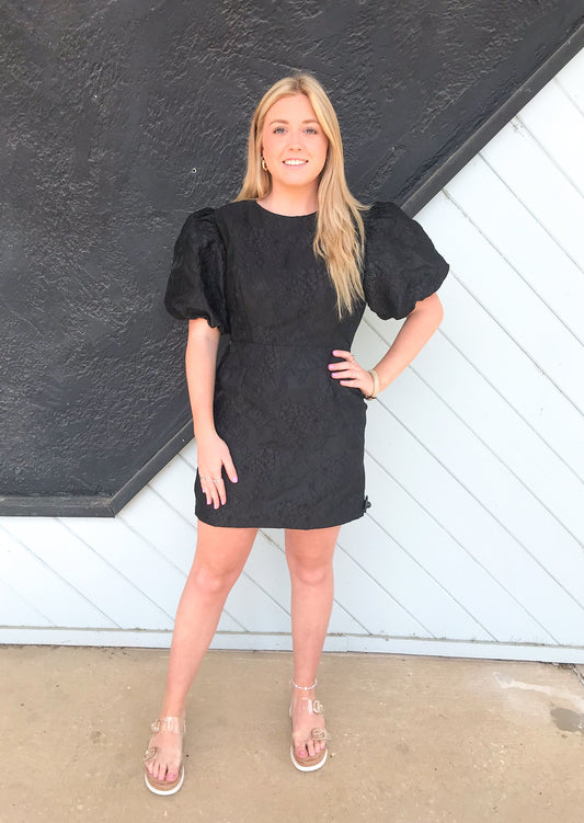 CAROLINE MINI DRESS IN BLACK