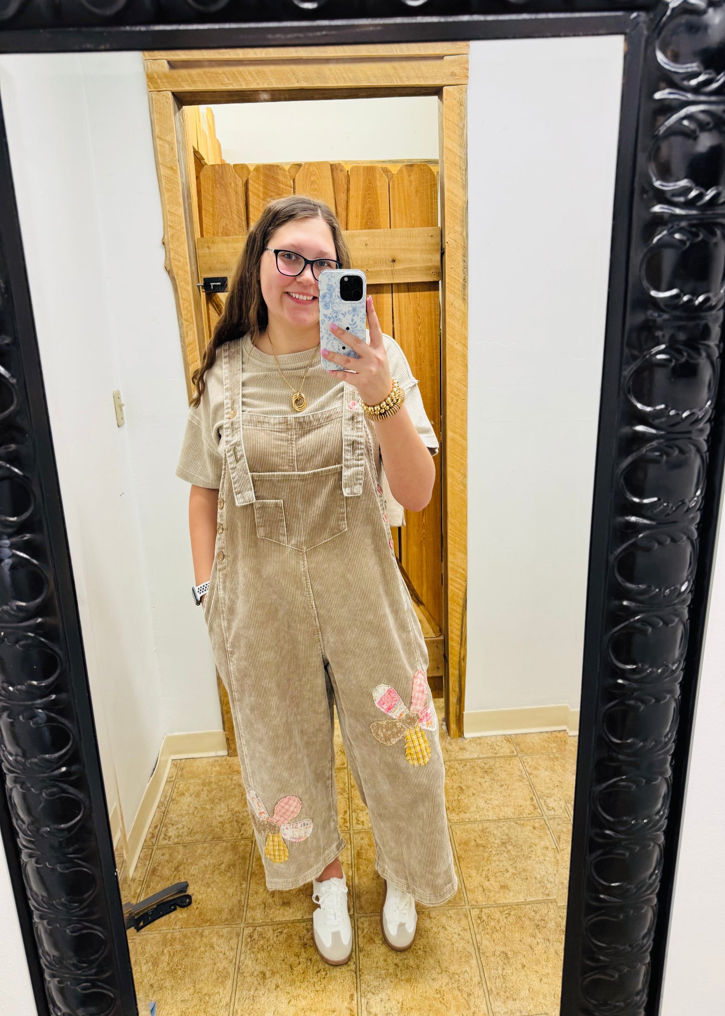 FLOWER PATCH DETAILING ROMPER - LATTE