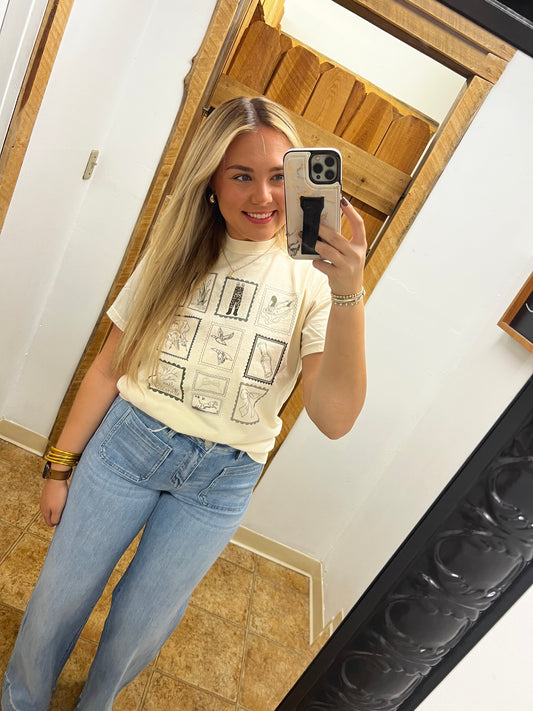 HUNTING STAMPS T-SHIRT:IVORY