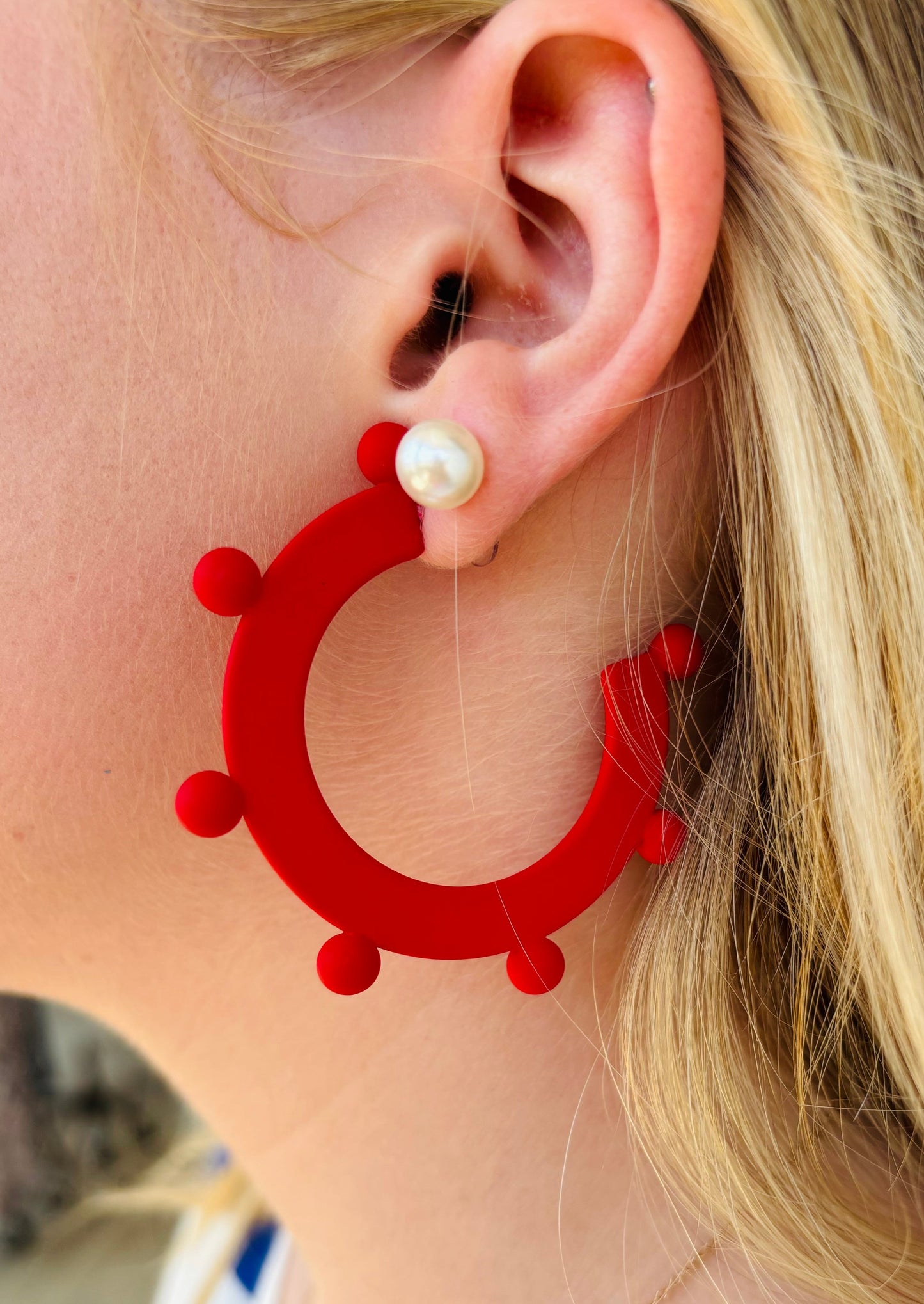 ASTRID EARRINGS-RED/BLACK