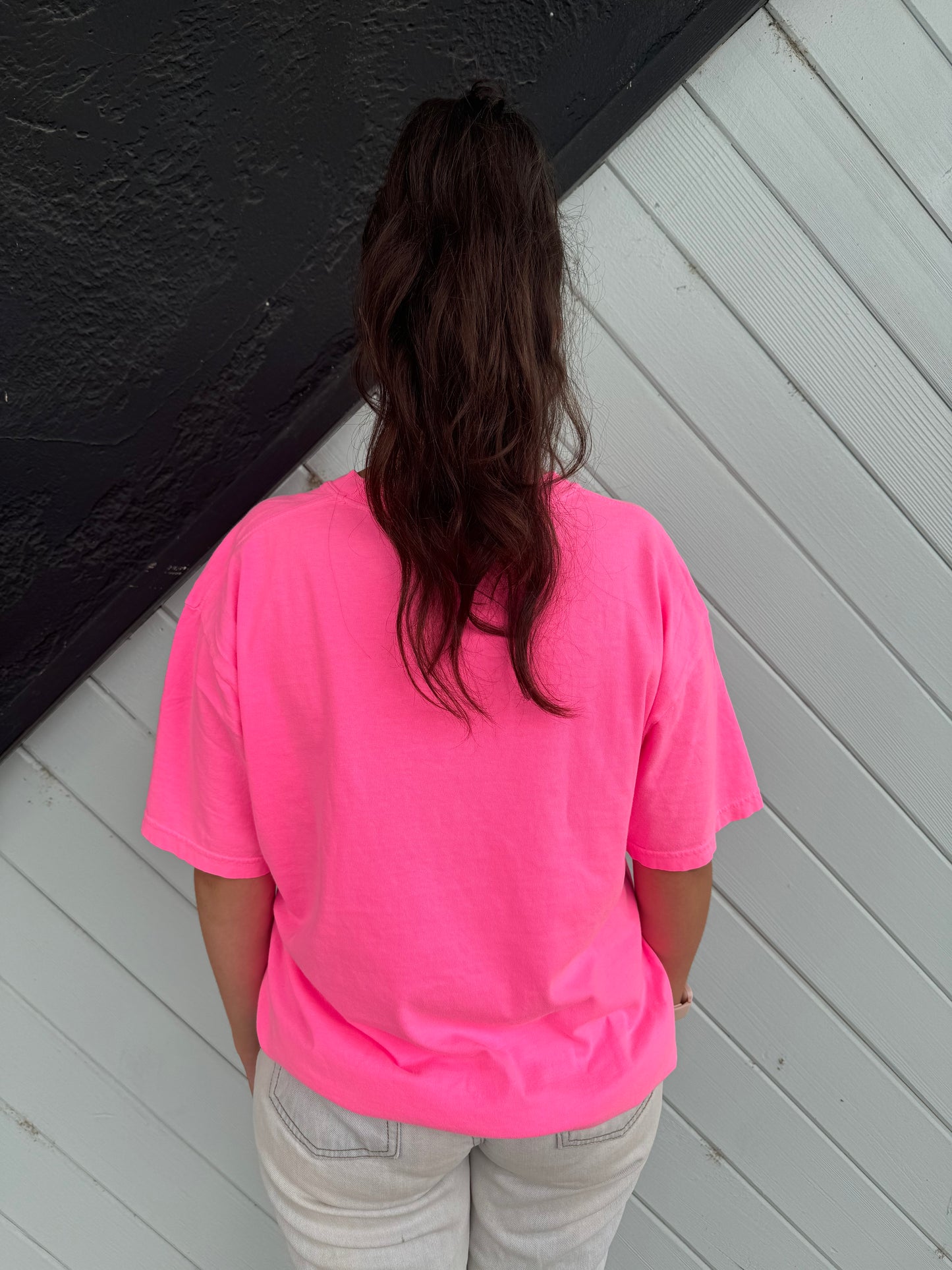 BLUE DEVILS TEE-NEON PINK