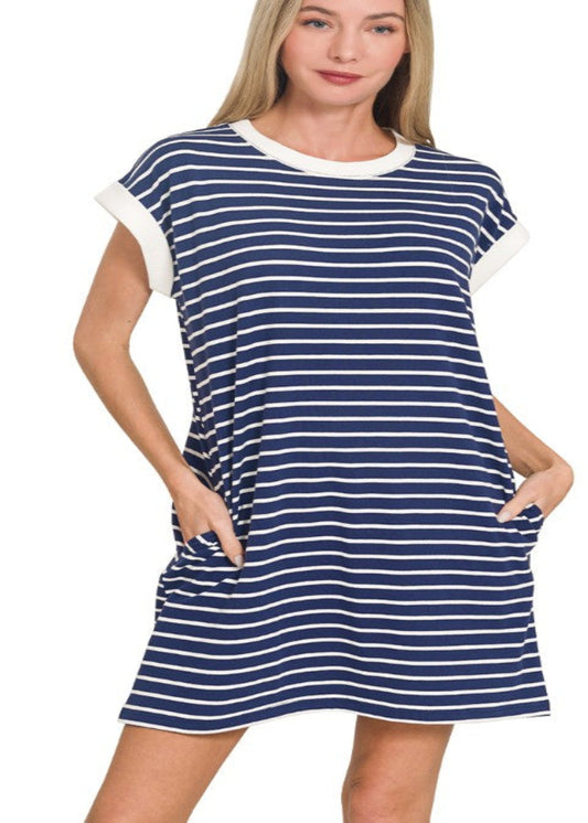 ELLA DRESS - NAVY
