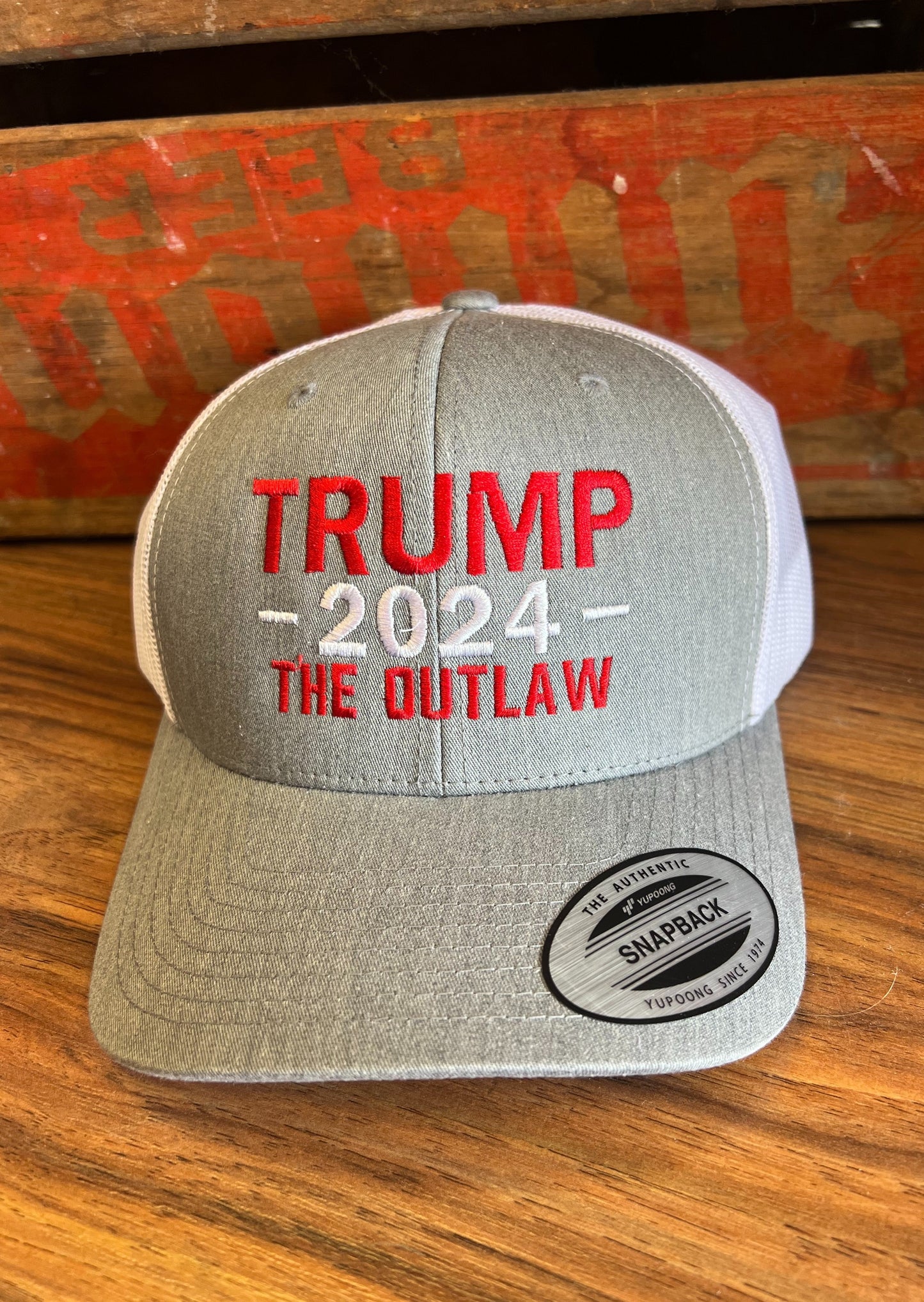 TRUMP OUTLAW HAT - HTHR/WHT