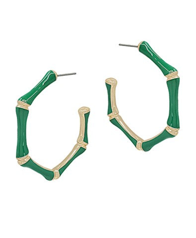 BAMBOO EARRINGS - GREEN