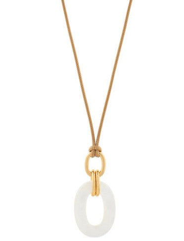 OVAL RING CORD NECKLACE - CLOUD