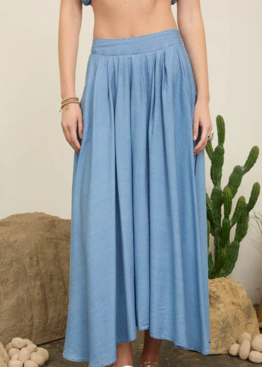 MALLORY SKIRT - CHAMBRAY