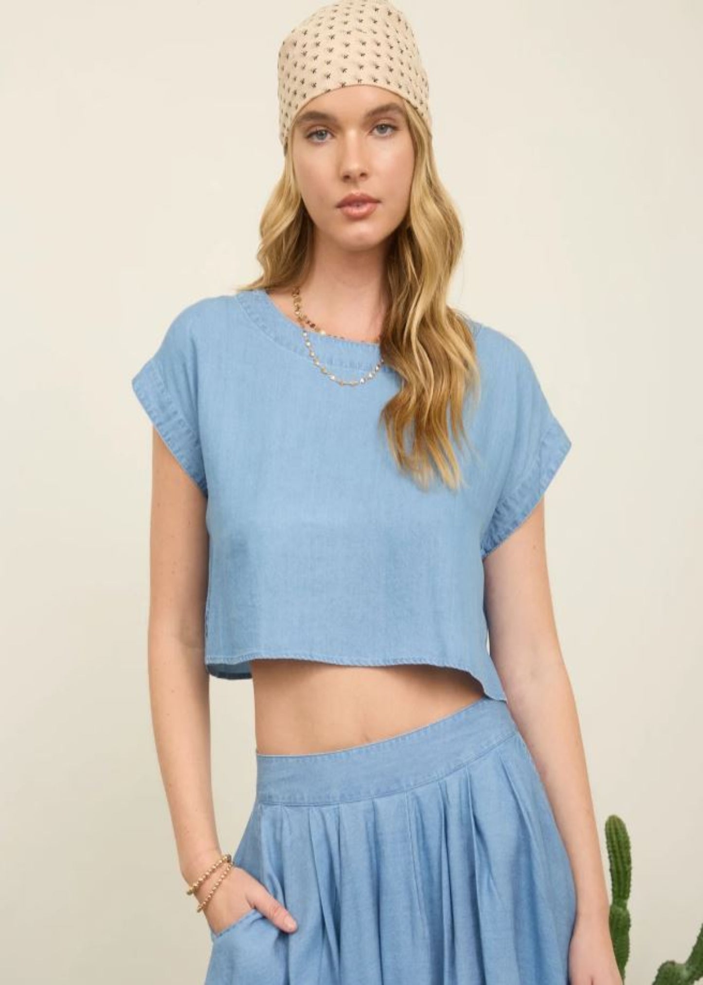 MALLORY TOP - CHAMBRAY