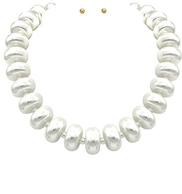 RONDELLE BEAD NECKLACE - CREAM