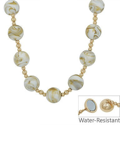ROUND BEADED NECKLACE - MARBLE