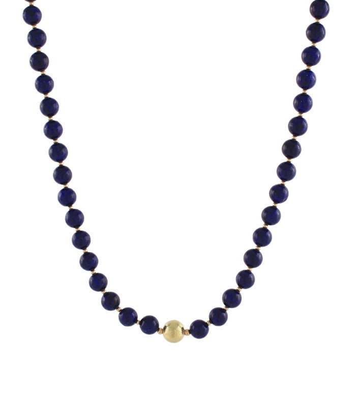 ACCENTED METAL BALL AND STONE CHOKER - NAVY