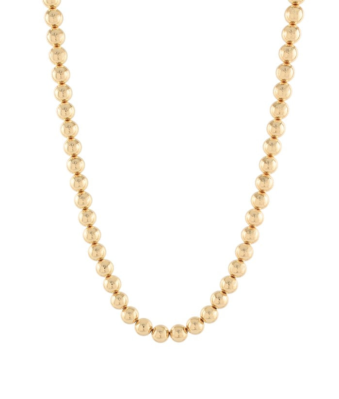 GOLD BALL BEADED NECKLACE - 10MM