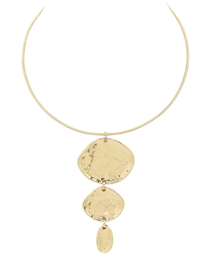 LINEAR SHELL & OVAL WIRE CHOKER