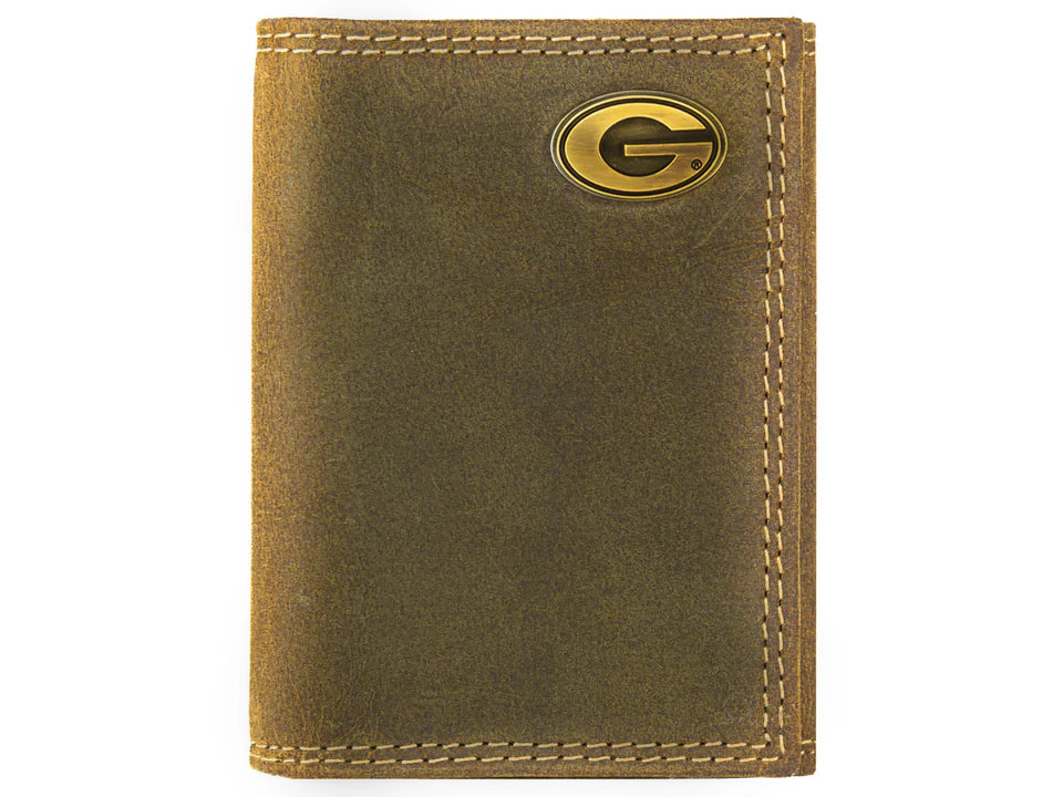 VINTAGE TAN TRIFOLD- BRASS GEORGIA