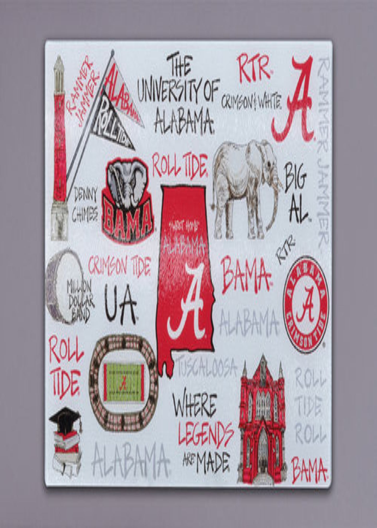 ALABAMA TEMPERED GLASS BOARD