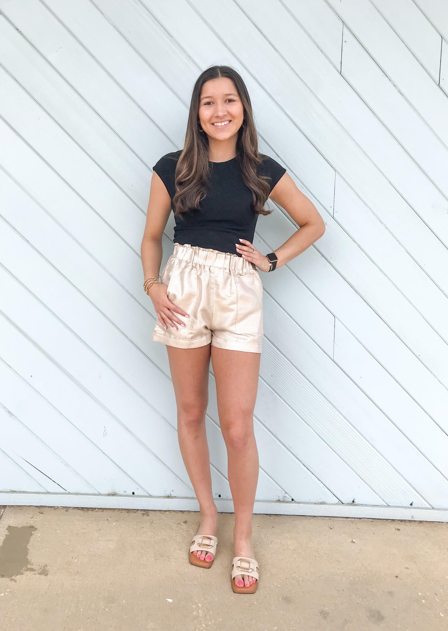 GRACIE METALLIC SHORTS