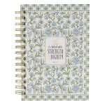 JOURNAL SPIRAL BLUE FLORAL STRENGTH AND DIGNITY PROV 31:25