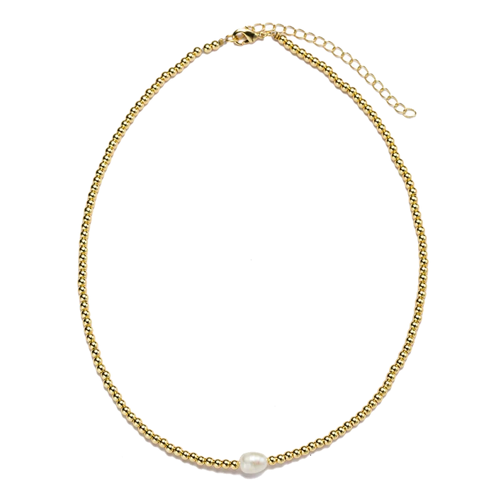 KIDS 18K GOLD BEADED NECKLACE