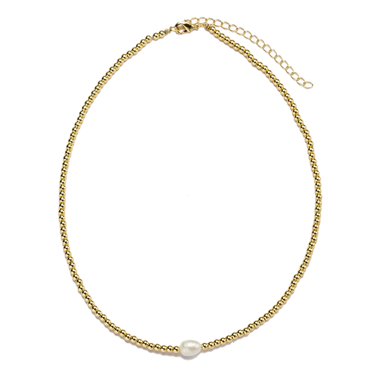 KIDS 18K GOLD BEADED NECKLACE