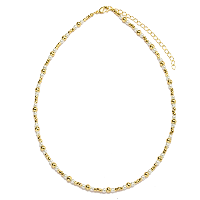 KIDS 18K GOLD PEARL BEADED NECKLACE