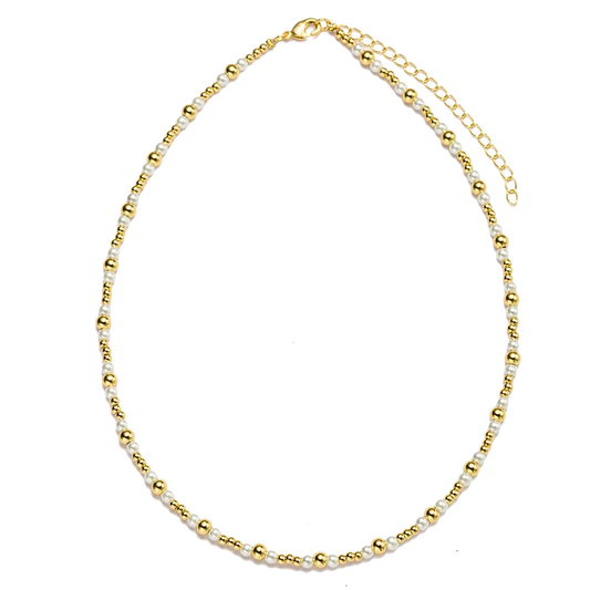 KIDS 18K GOLD PEARL BEADED NECKLACE