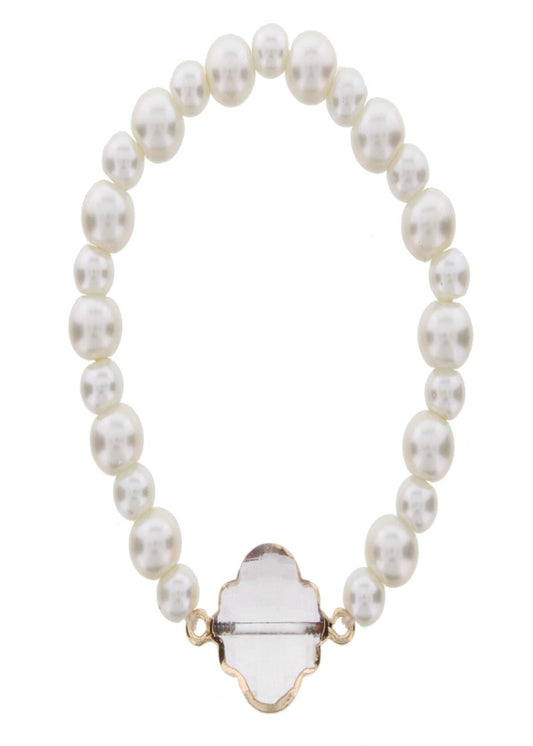 PEARL STRETCH W CRYSTAL ORNATE