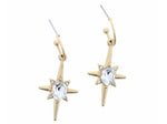 CLEAR CRYSTAL STAR WITH GOLD-EARRING