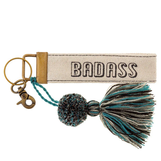 CANVAS TASSEL KEY CHAIN- BADASS