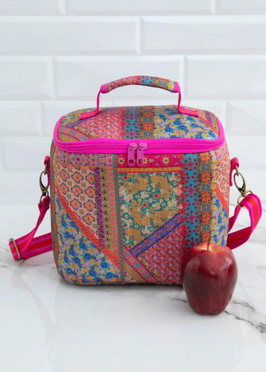 ON THE GO LUNCH TOTE: FOLK FLOWER PATCHWORK