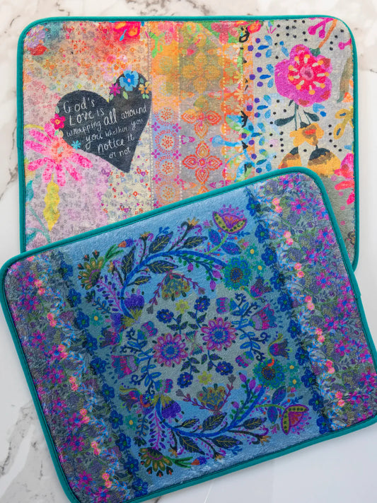 Reversible Dish Drying Mat - God's Love