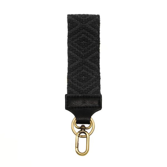 2'' GEO WOVEN WRISTLET KEYCHAIN - BLACK