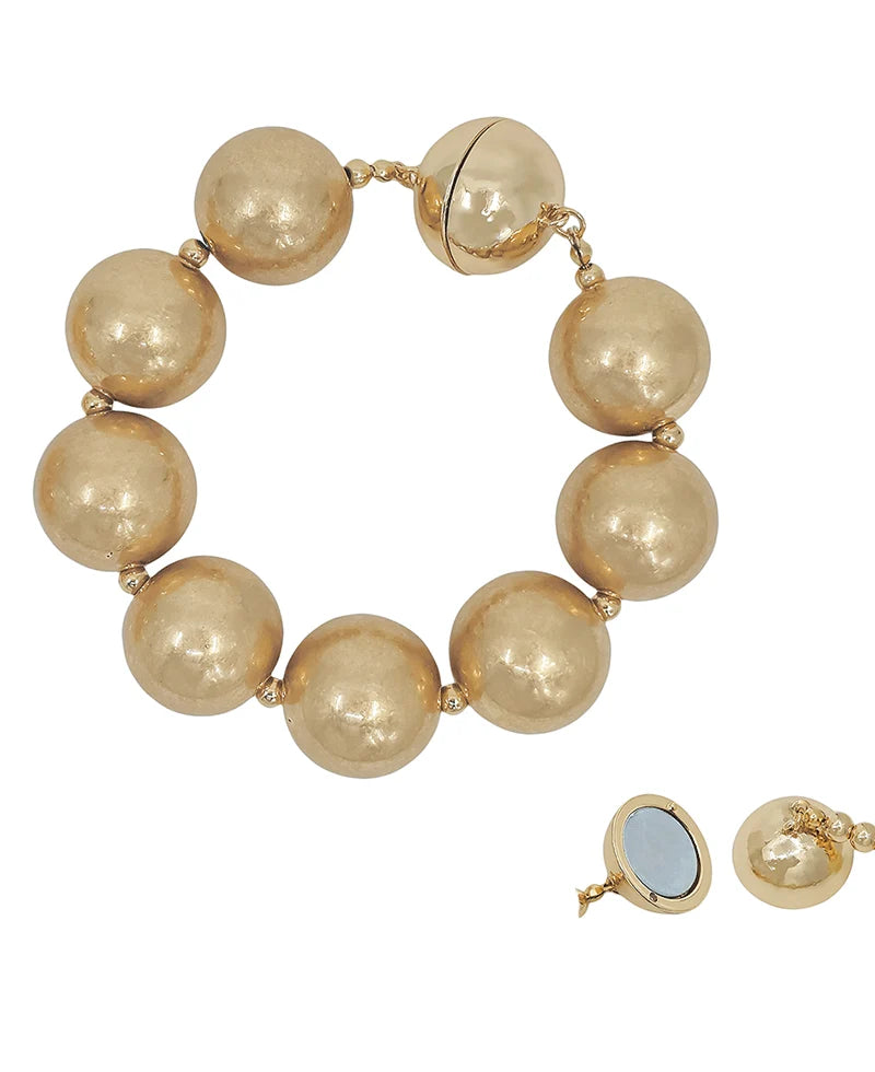 BEADED BRACELET - WORN GOLD