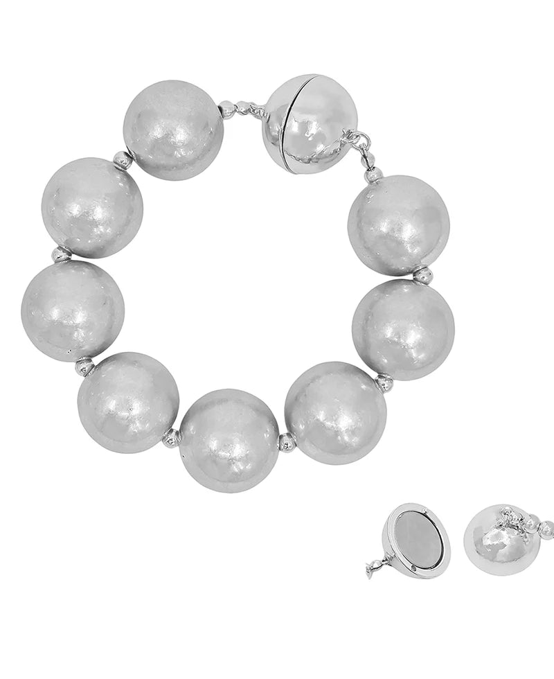 BEADED BRACELET - SILVER