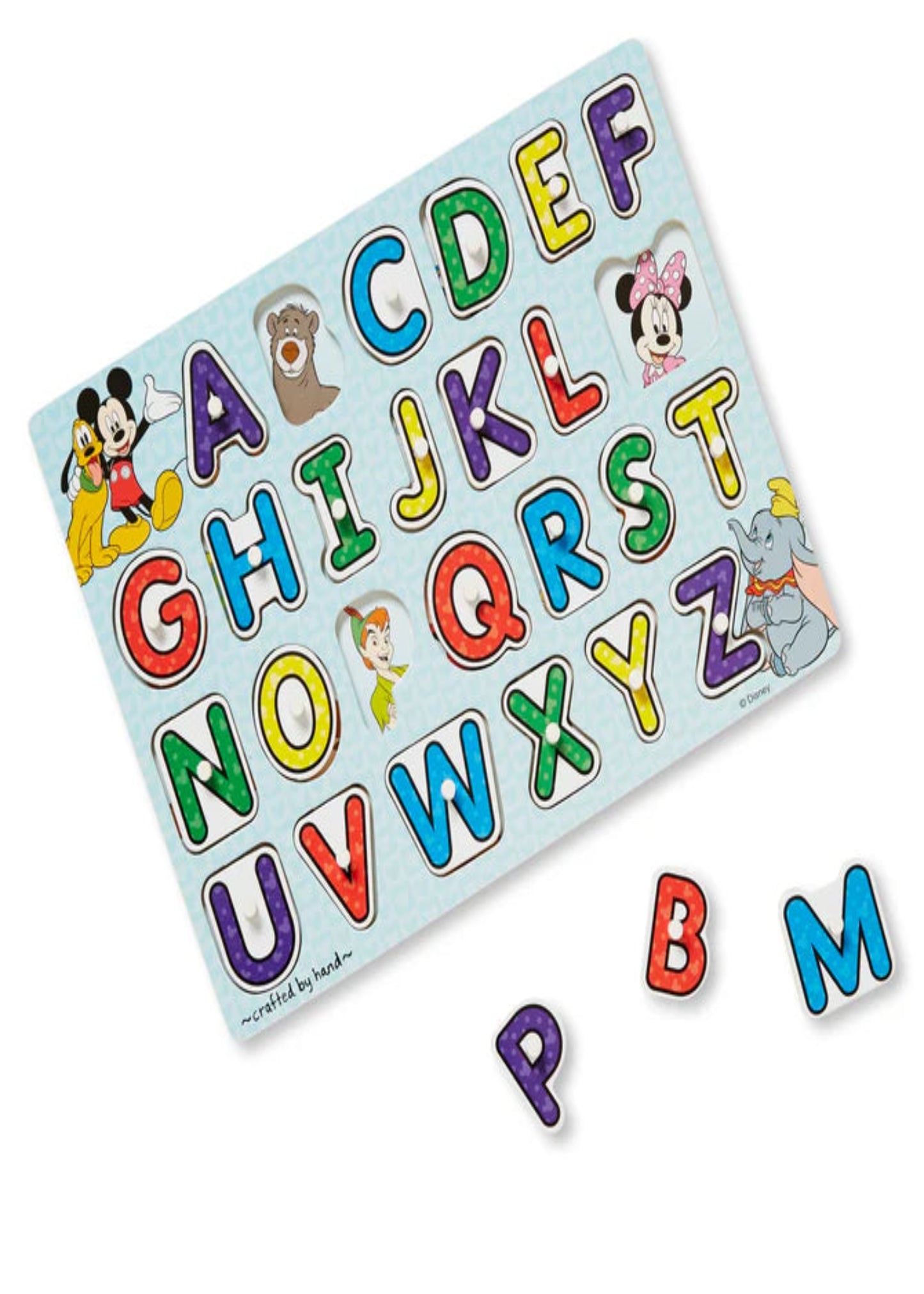 DISNEY CLASSICS WOODEN ALPHABET PEG PUZZLE