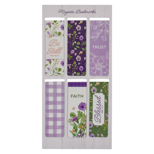 NEW MERCIES MAGNETIC BOOKMARK SET - PURPLE & GREEN