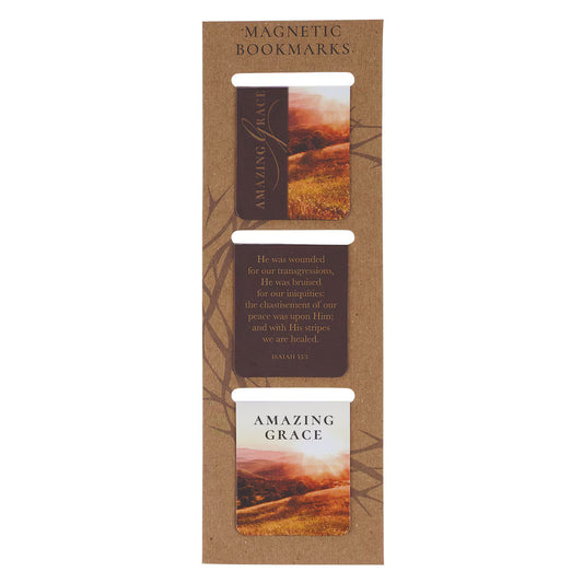 AMAZING GRACE MAGNETIC BOOKMARK SET ISAIAH 53:3