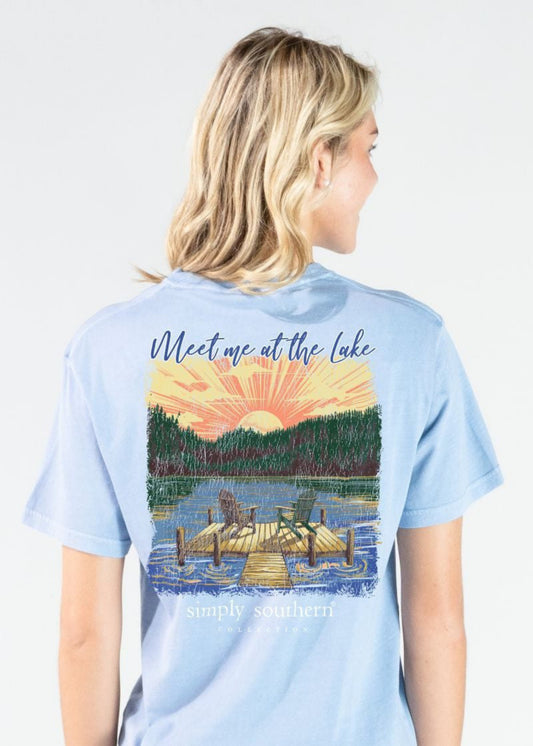 MEET ME AT THE LAKE TSHIRT - MINERAL WASH