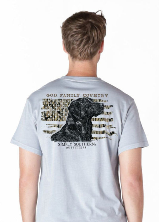 MENS TSHIRT - GOD FAMILY COUNTRY LAB