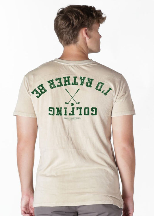 I'D RATHER BE GOLFING TEE - BONE