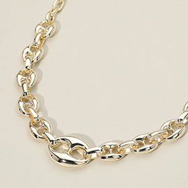 14K Gold Plated Mariner Link Chain Necklace