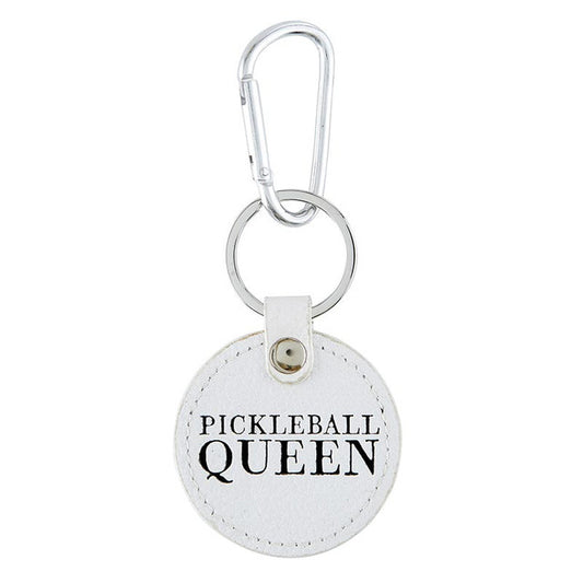 ROUND LEATHER KEYCHAIN-PB QUEEN