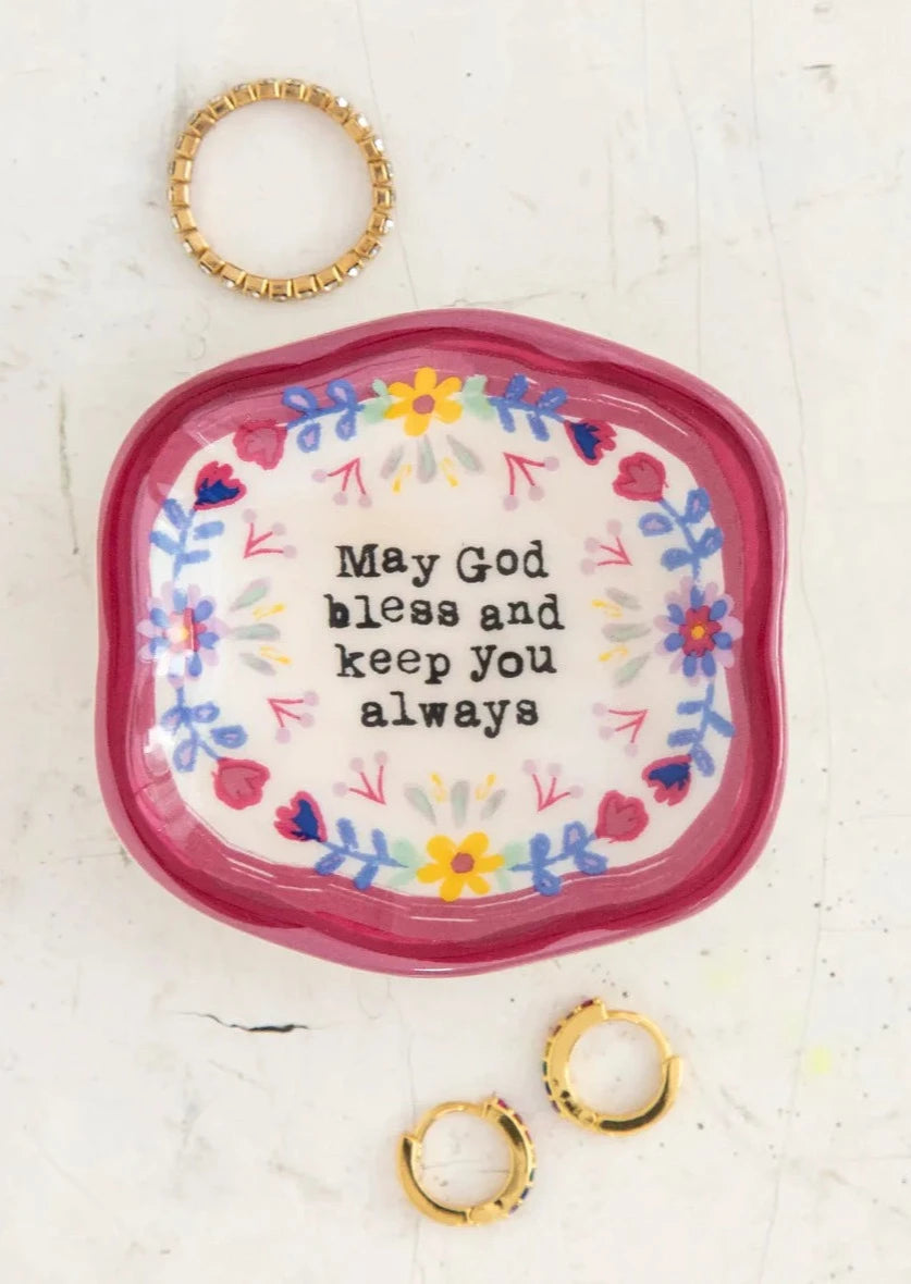 ARTISIAN TRINKET DISHES-GOD BLESS