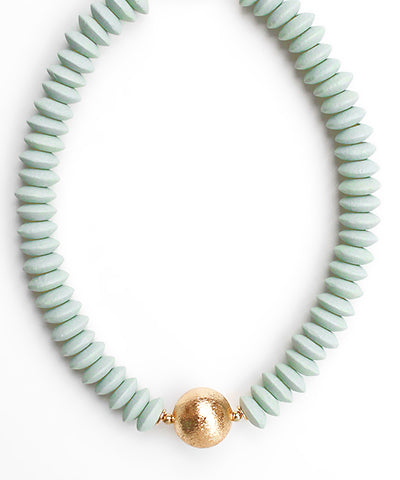 WOODEN BEAD & CCB CHOKER - MINT